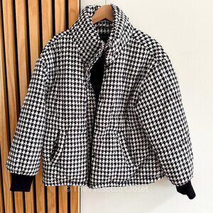 Marc New York Houndstooth Bomber Jacket Puffer Coat (S)